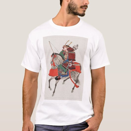  Japanse Art Warrior over horseback T-shirt (Voorkant)