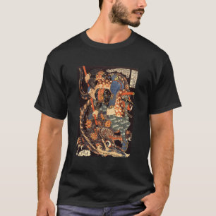 Japanse Art Woodblock Miyamoto Musashi Samurai Gi T-shirt