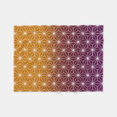 Japanse Asanoha (grootschalig) Bourgogne & Goud Fleece Deken (Voorkant (Horizontaal))