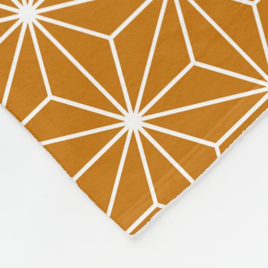 Japanse Asanoha (grootschalig) Bourgogne & Goud Fleece Deken (Hoek)