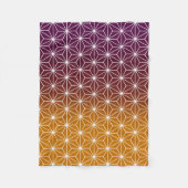 Japanse Asanoha (grootschalig) Bourgogne & Goud Fleece Deken (Voorkant)