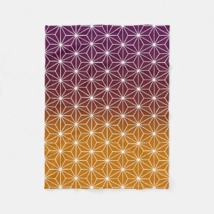 Japanse Asanoha (grootschalig) Bourgogne & Goud Fleece Deken