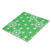 Japanse Asanoha of Star Pattern, jade groen Tegeltje (Zijkant)