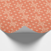 Japanse Asanoha of Star Pattern, koraal sinaasappe Cadeaupapier (Hoek)