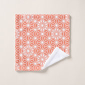 Japanse Asanoha of Star Pattern - koraalroze Bad Handdoek (Wasdoekje)
