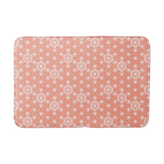 Japanse Asanoha of Star Pattern - koraalroze Badmat (Voorkant)