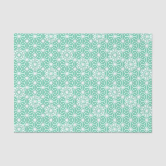 Japanse Asanoha of Star Pattern, lichte aqua Tissuepapier (Voorkant)