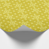 Japanse Asanoha of Star Pattern, mosterd gold Cadeaupapier (Hoek)