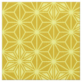 Japanse Asanoha of Star Pattern, mosterd gold Stof (Close Up)