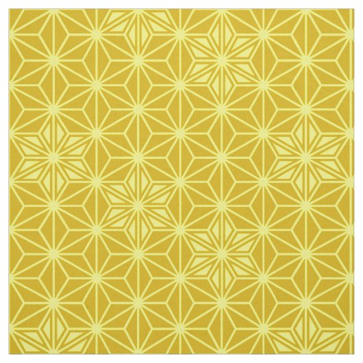 Japanse Asanoha of Star Pattern, mosterd gold Stof (Swatch)