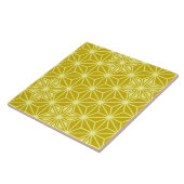 Japanse Asanoha of Star Pattern, mosterd gold Tegeltje (Zijkant)