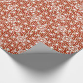 Japanse Asanoha of Star Pattern, terracotta Cadeaupapier (Hoek)