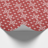 Japanse Asanoha of Sterpatroon, donkerrood Cadeaupapier (Hoek)