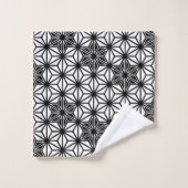 Japanse Asanoha of Sterpatroon - wit en zwart Bad Handdoek (Wasdoekje)