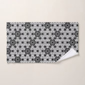 Japanse Asanoha of Sterpatroon - wit en zwart Bad Handdoek (Handdoek)