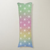 Japanse Asanoha Pastel Rainbow Lichaamskussen (Voorkant Verticaal)