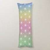 Japanse Asanoha Pastel Rainbow Lichaamskussen (Achterkant (Verticaal))