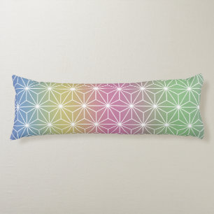 Japanse Asanoha Pastel Rainbow Lichaamskussen