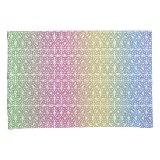 Japanse Asanoha Traditionele printplaat Regelboog Kussensloop (Voorkant-Rechts)