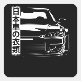 Japanse auto vierkante sticker