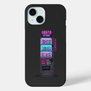 Japanse automaat cyberpunk pixel art iPhone 15 case