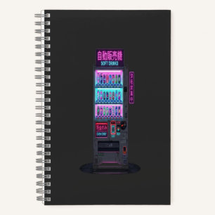 Japanse automaat cyberpunk pixel art notitieboek