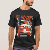 Japanse auto's MK4 Supra Sinaasappel en wit T-shirt (Voorkant)