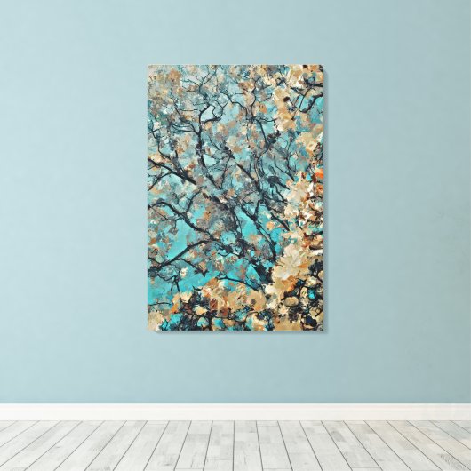 Japanse avond herfstbladeren canvas afdruk (Insitu (Houten vloer))