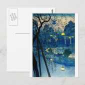  Japanse avond in blauw Briefkaart (Voorkant / Achterkant)