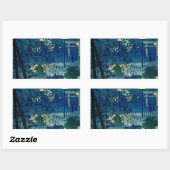  Japanse avond in blauw Rechthoekige Sticker (Vel)