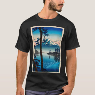 Japanse Avond Regen Houtblok Kunst Ukiyo-e Tsuchi T-shirt