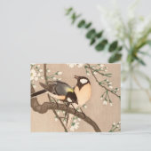 Japanse Aziatische Koson Bird Chickadee Songbird Briefkaart (Staand voorkant)