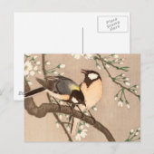 Japanse Aziatische Koson Bird Chickadee Songbird Briefkaart (Voorkant / Achterkant)