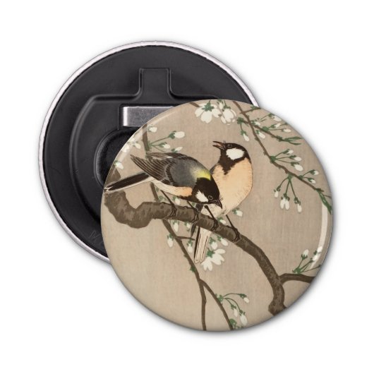 Japanse Aziatische Koson Bird Chickadee Songbird Button Flesopener (Voorkant)