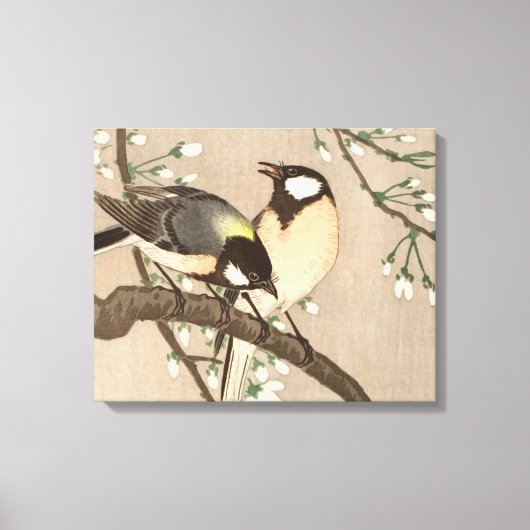 Japanse Aziatische Koson Bird Chickadee Songbird Canvas Afdruk (Voorkant)