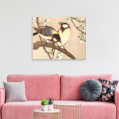 Japanse Aziatische Koson Bird Chickadee Songbird Canvas Afdruk (Insitu (Woonkamer))