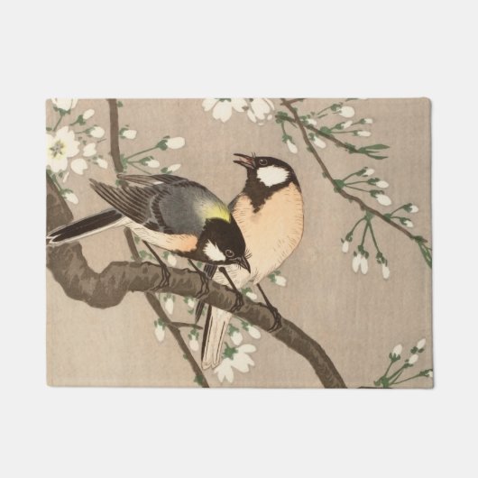 Japanse Aziatische Koson Bird Chickadee Songbird Deurmat (Voorkant)