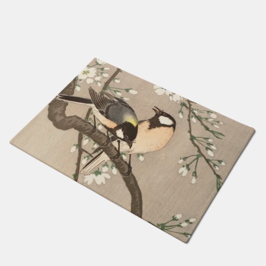 Japanse Aziatische Koson Bird Chickadee Songbird Deurmat (Schuin)
