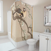 Japanse Aziatische Koson Bird Chickadee Songbird Douchegordijn (In situ)