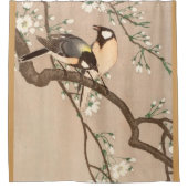 Japanse Aziatische Koson Bird Chickadee Songbird Douchegordijn (Voorkant)