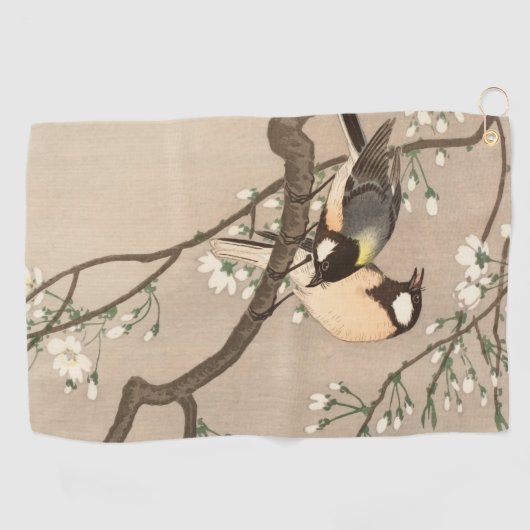 Japanse Aziatische Koson Bird Chickadee Songbird Golfhanddoek (Horizontaal)