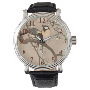 Japanse Aziatische Koson Bird Chickadee Songbird Horloge