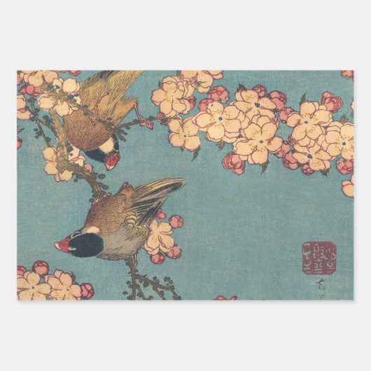 Japanse Aziatische Koson Bird Chickadee Songbird Inpakpapier Vel (Voorkant 2)