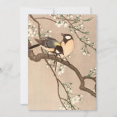 Japanse Aziatische Koson Bird Chickadee Songbird Kaart (Achterkant)