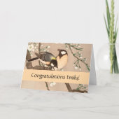 Japanse Aziatische Koson Bird Chickadee Songbird Kaart (Voorkant)