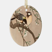 Japanse Aziatische Koson Bird Chickadee Songbird Keramisch Ornament (Rechts)