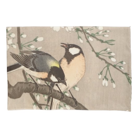 Japanse Aziatische Koson Bird Chickadee Songbird Kussensloop (Voorkant)