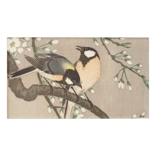 Japanse Aziatische Koson Bird Chickadee Songbird Naambadge (Voorkant)