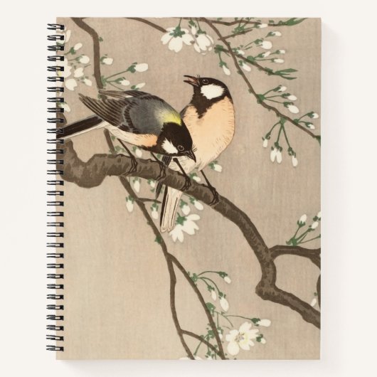 Japanse Aziatische Koson Bird Chickadee Songbird Notitieboek (Voorkant)