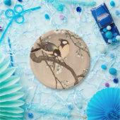 Japanse Aziatische Koson Bird Chickadee Songbird Papieren Bordje (Feest)